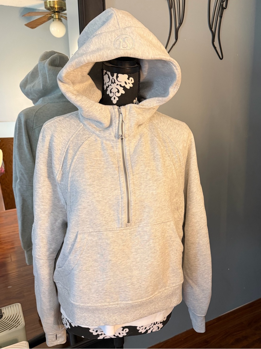 lululemon athletica Light Gray Half-Zip Scuba Hoodie